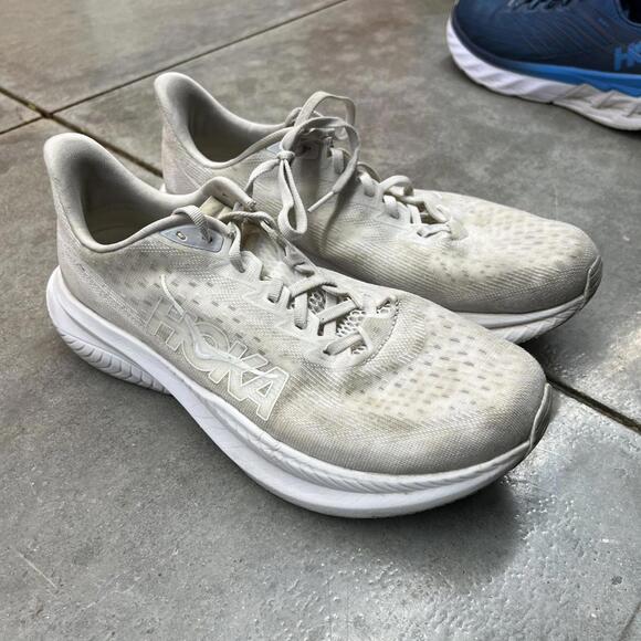 hoka one one mach 6 grey and white running shoes size 10.5 MENS - Picture 2 of 6